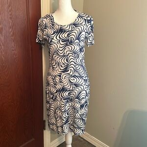 Dianne Von Furstenberg Blue and White silk dress.